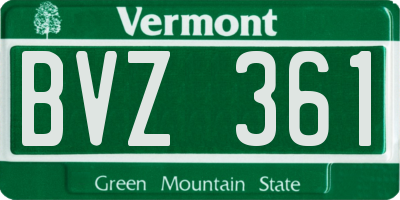 VT license plate BVZ361