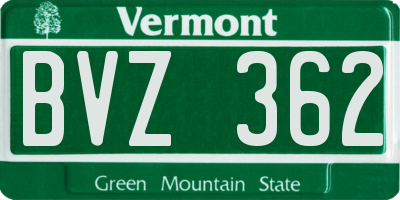 VT license plate BVZ362