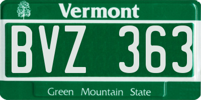 VT license plate BVZ363