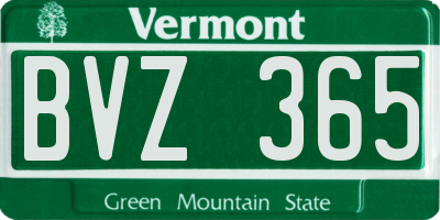 VT license plate BVZ365