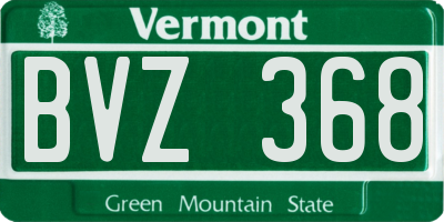 VT license plate BVZ368