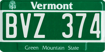 VT license plate BVZ374