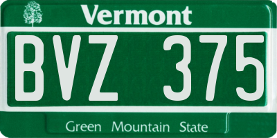 VT license plate BVZ375