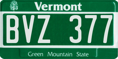 VT license plate BVZ377