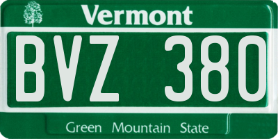 VT license plate BVZ380