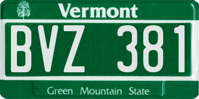 VT license plate BVZ381