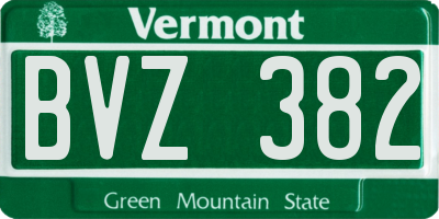 VT license plate BVZ382