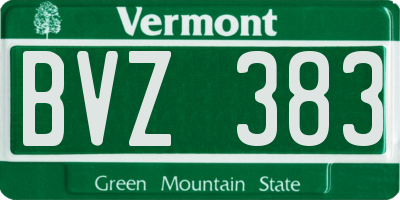VT license plate BVZ383