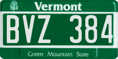 VT license plate BVZ384