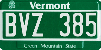 VT license plate BVZ385