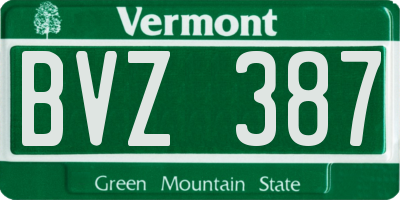 VT license plate BVZ387