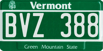 VT license plate BVZ388