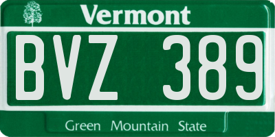 VT license plate BVZ389