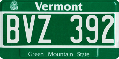 VT license plate BVZ392