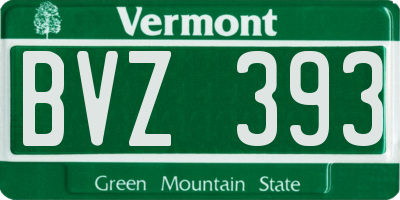 VT license plate BVZ393