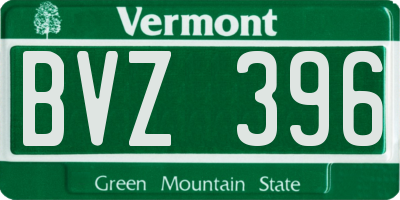 VT license plate BVZ396