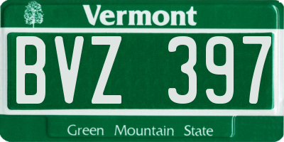 VT license plate BVZ397