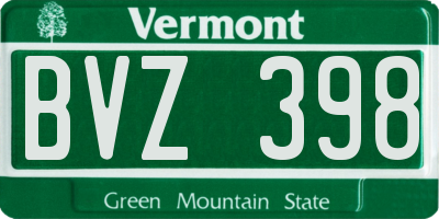 VT license plate BVZ398