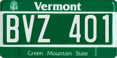 VT license plate BVZ401