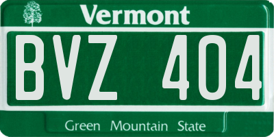VT license plate BVZ404