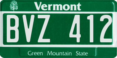 VT license plate BVZ412