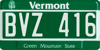 VT license plate BVZ416