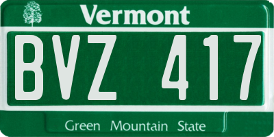 VT license plate BVZ417
