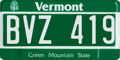 VT license plate BVZ419