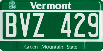 VT license plate BVZ429