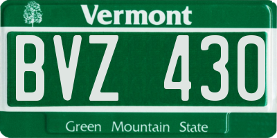 VT license plate BVZ430