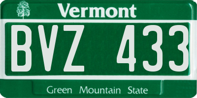 VT license plate BVZ433
