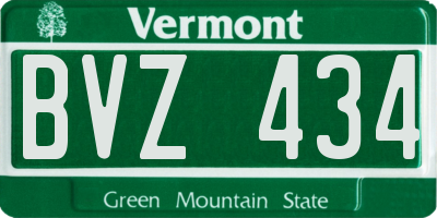 VT license plate BVZ434
