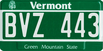 VT license plate BVZ443