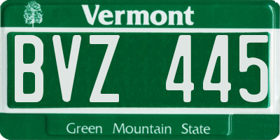 VT license plate BVZ445