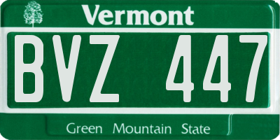 VT license plate BVZ447