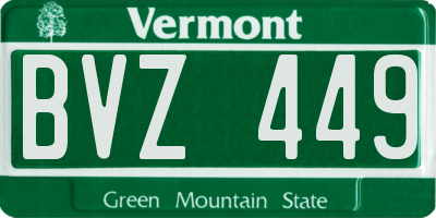 VT license plate BVZ449