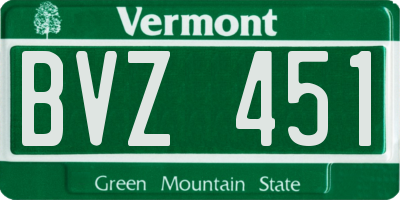 VT license plate BVZ451