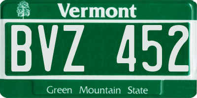 VT license plate BVZ452