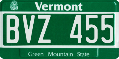 VT license plate BVZ455