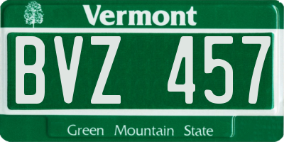 VT license plate BVZ457