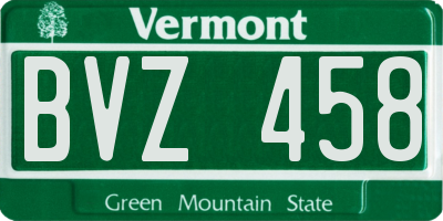 VT license plate BVZ458