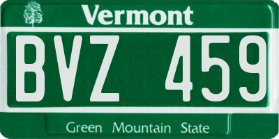 VT license plate BVZ459