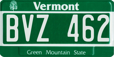 VT license plate BVZ462