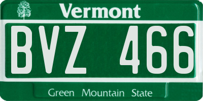 VT license plate BVZ466