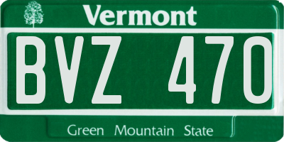 VT license plate BVZ470