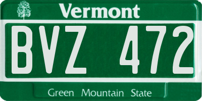 VT license plate BVZ472