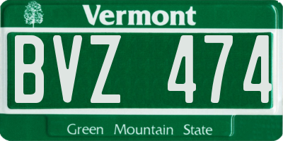 VT license plate BVZ474