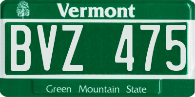 VT license plate BVZ475