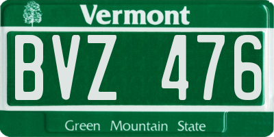 VT license plate BVZ476