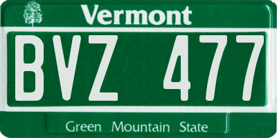 VT license plate BVZ477